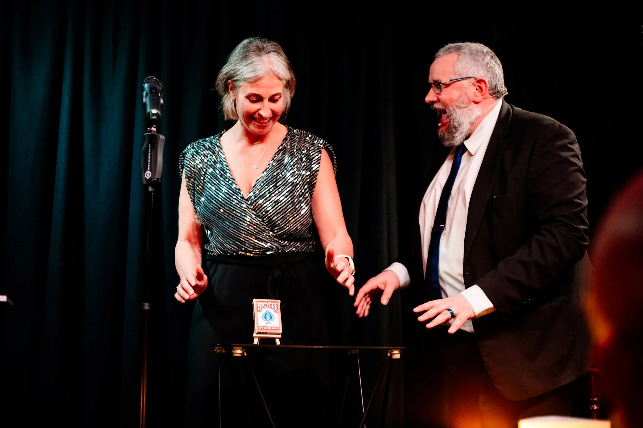 Audience interaction during a magic show