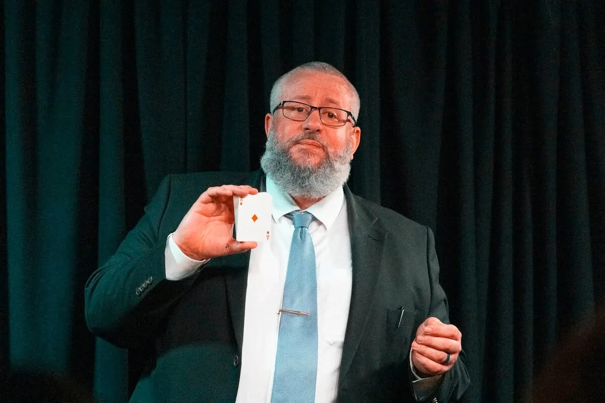 Rich Newman performing close-up magic