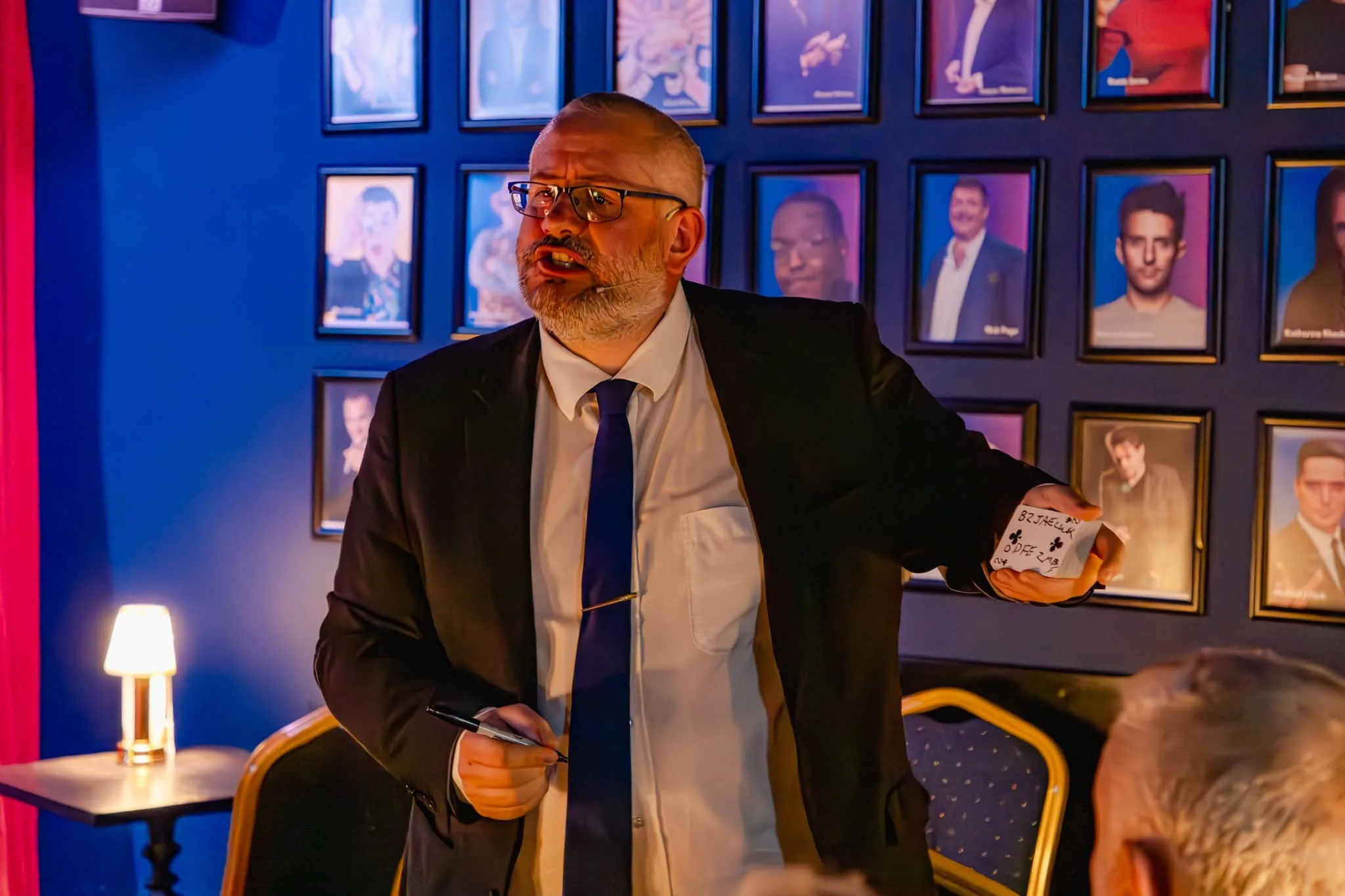 Close-up magic during a wedding reception